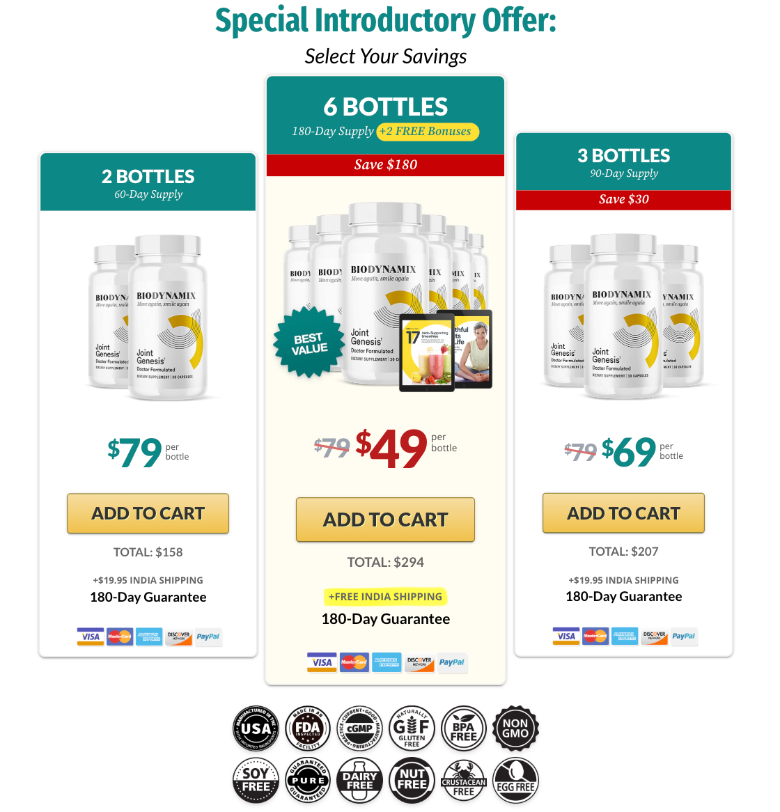 Joint Genesis current offer packages and badges